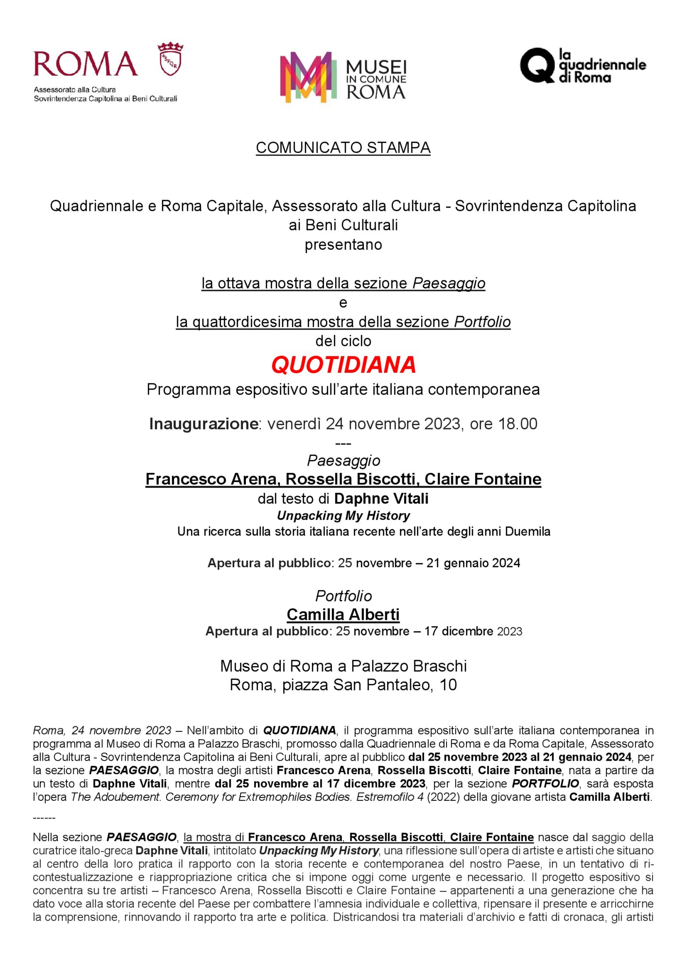 QUADRIENNALE DI ROMA